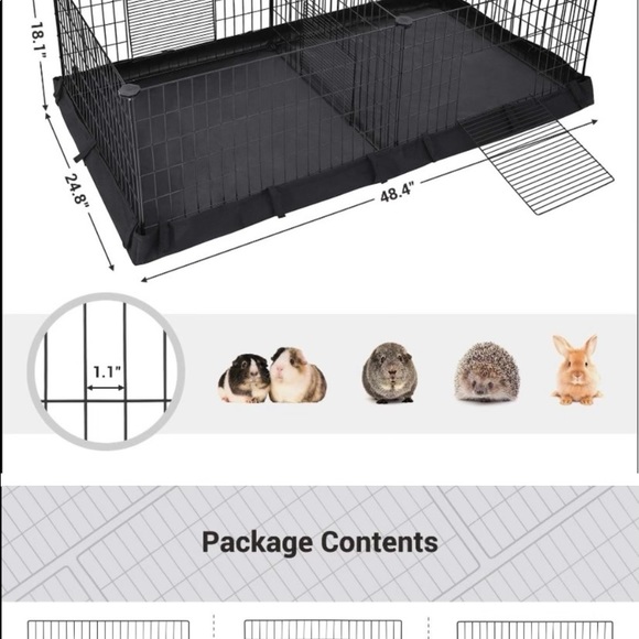 I’m selling a black SONGMICS Guinea pig Playpen, Small Animal Cage, Exercise Pen - Picture 3 of 3